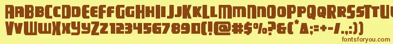 campjusticemidcase Font – Brown Fonts on Yellow Background