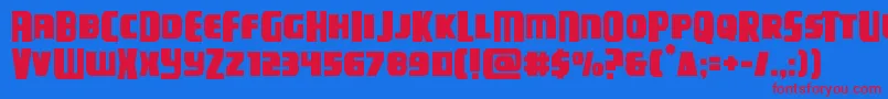 campjusticemidcase Font – Red Fonts on Blue Background