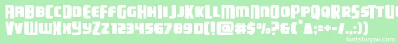 フォントcampjusticemidcase – 緑の背景に白い文字