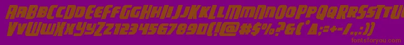 campjusticemidcaseital Font – Brown Fonts on Purple Background