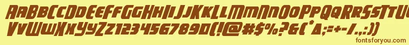 campjusticemidcaseital Font – Brown Fonts on Yellow Background