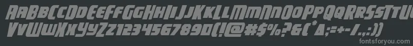campjusticemidcaseital Font – Gray Fonts on Black Background