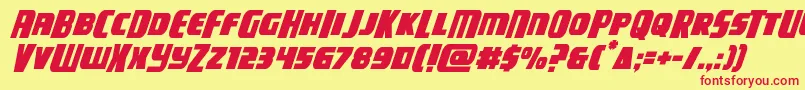 Шрифт campjusticemidcaseital – красные шрифты на жёлтом фоне