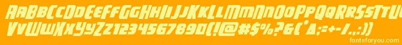 campjusticemidcaseital Font – Yellow Fonts on Orange Background