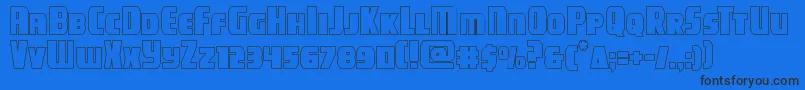 campjusticeout Font – Black Fonts on Blue Background