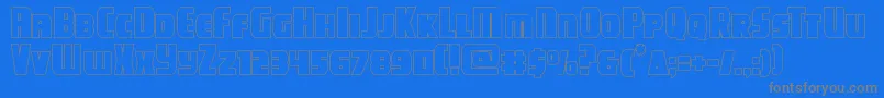 campjusticeout Font – Gray Fonts on Blue Background