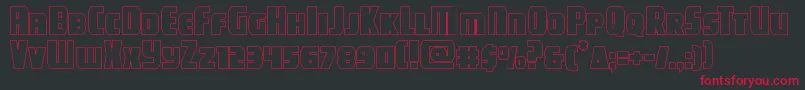 campjusticeout Font – Red Fonts on Black Background