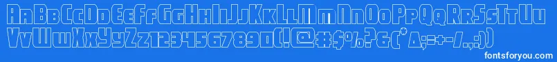 campjusticeout Font – White Fonts on Blue Background