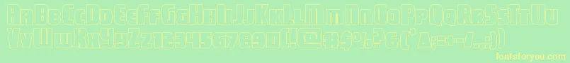 campjusticeout Font – Yellow Fonts on Green Background