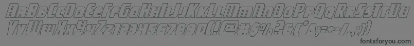 フォントcampjusticeoutital – 黒い文字の灰色の背景