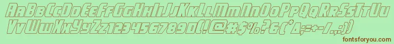 campjusticeoutital Font – Brown Fonts on Green Background