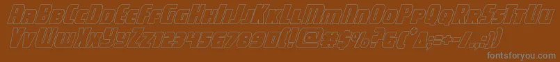 campjusticeoutital Font – Gray Fonts on Brown Background