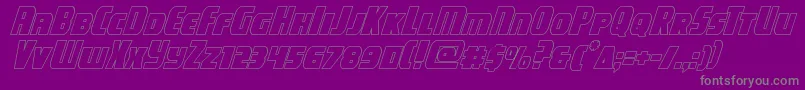 campjusticeoutital Font – Gray Fonts on Purple Background