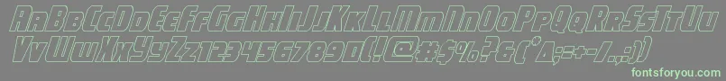 More about campjusticeoutital Font campjusticeoutital Font – Green Fonts on Gray Background
