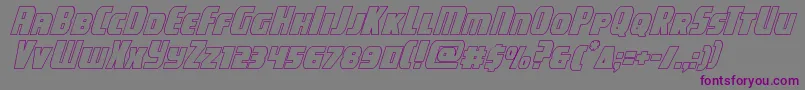 Шрифт campjusticeoutital – фиолетовые шрифты на сером фоне