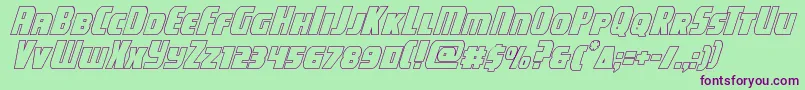 campjusticeoutital Font – Purple Fonts on Green Background