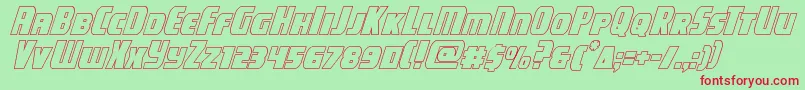 campjusticeoutital Font – Red Fonts on Green Background