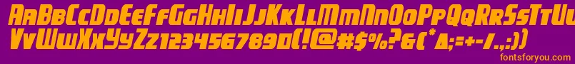 campjusticesemital Font – Orange Fonts on Purple Background