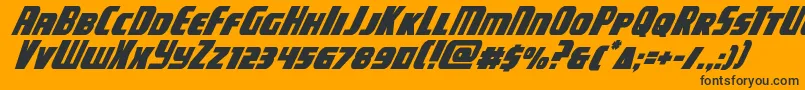 campjusticesuperital Font – Black Fonts on Orange Background