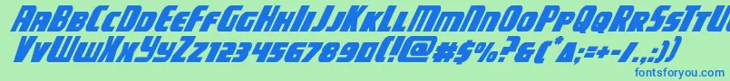 campjusticesuperital Font – Blue Fonts on Green Background