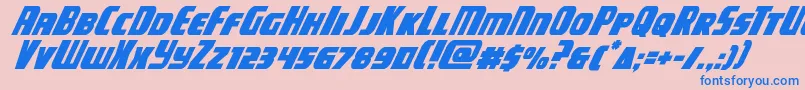 campjusticesuperital Font – Blue Fonts on Pink Background