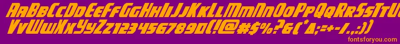 campjusticesuperital Font – Orange Fonts on Purple Background