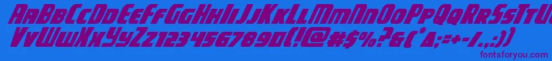 campjusticesuperital Font – Purple Fonts on Blue Background