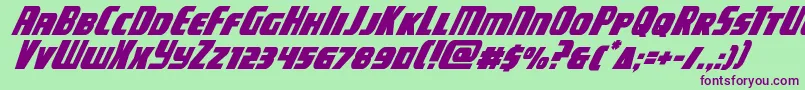 campjusticesuperital Font – Purple Fonts on Green Background