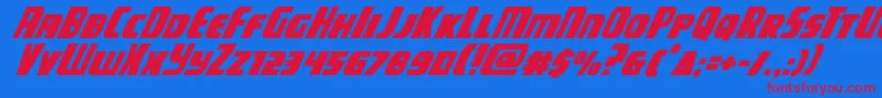 campjusticesuperital Font – Red Fonts on Blue Background