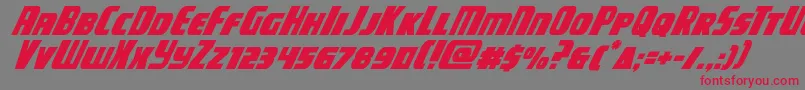 campjusticesuperital Font – Red Fonts on Gray Background