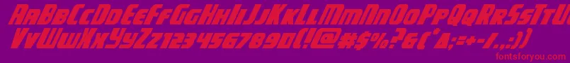 campjusticesuperital Font – Red Fonts on Purple Background