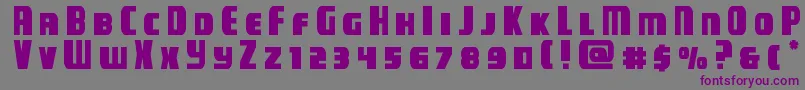 フォントcampjusticetitle – 紫色のフォント、灰色の背景