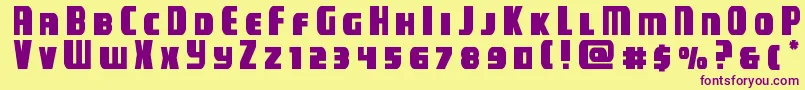 campjusticetitle Font – Purple Fonts on Yellow Background