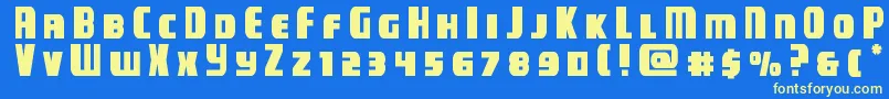 campjusticetitle Font – Yellow Fonts on Blue Background