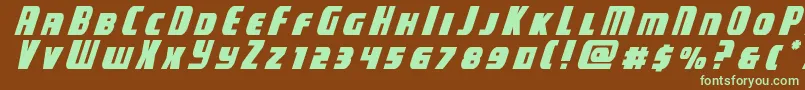 campjusticetitleital Font – Green Fonts on Brown Background