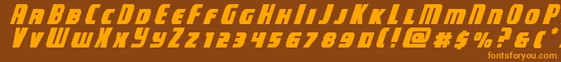 campjusticetitleital Font – Orange Fonts on Brown Background