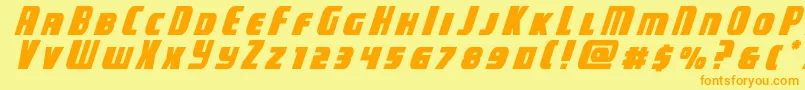 campjusticetitleital Font – Orange Fonts on Yellow Background