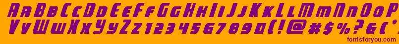 campjusticetitleital Font – Purple Fonts on Orange Background