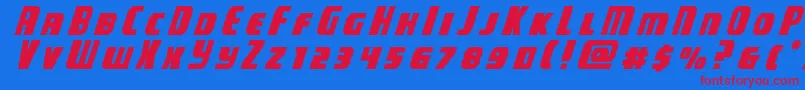 campjusticetitleital Font – Red Fonts on Blue Background