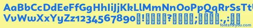 CampuniDemo Black Font – Blue Fonts on Yellow Background