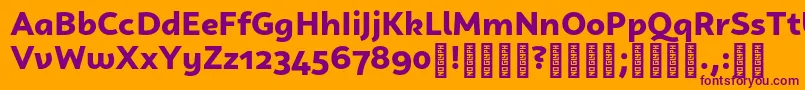 CampuniDemo Black Font – Purple Fonts on Orange Background