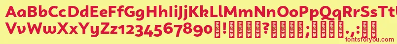 CampuniDemo Black Font – Red Fonts on Yellow Background