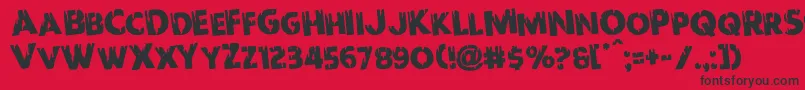 Redundeadrotate Font – Black Fonts on Red Background