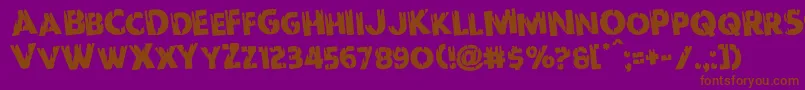 Шрифт Redundeadrotate – коричневые шрифты на фиолетовом фоне