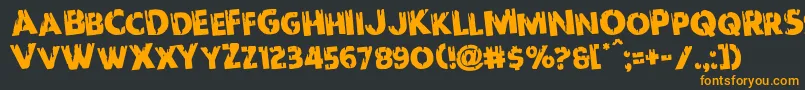 Redundeadrotate Font – Orange Fonts on Black Background