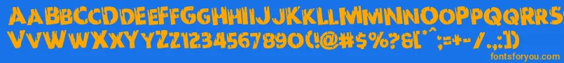 Redundeadrotate Font – Orange Fonts on Blue Background