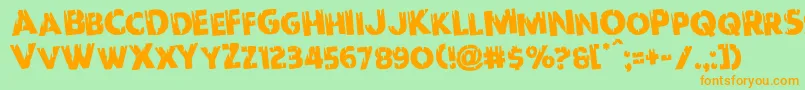 Redundeadrotate Font – Orange Fonts on Green Background