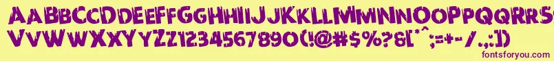 Redundeadrotate Font – Purple Fonts on Yellow Background