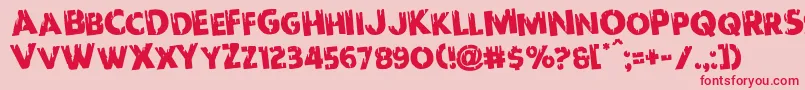 Redundeadrotate Font – Red Fonts on Pink Background