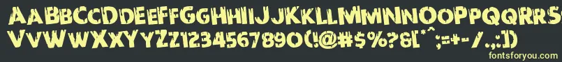 Redundeadrotate Font – Yellow Fonts on Black Background